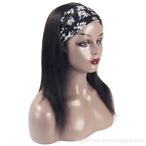 Human Straight Hair Wig Remy,Brazilian Cheap Headband Wig Virgin Hair Glueless10-30Inch,Wholesale Headband Wig For Black Women